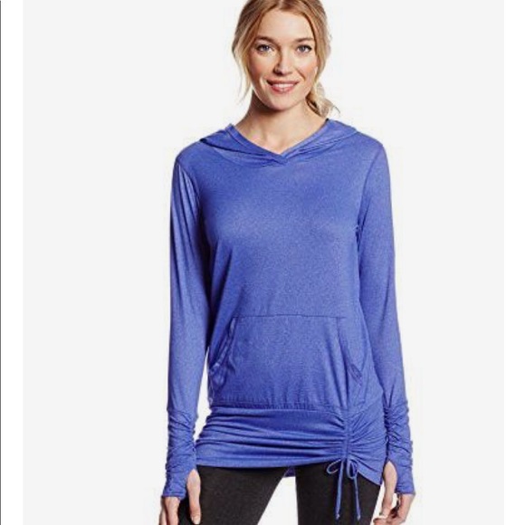 Beyond Yoga Tops | Beyond Yoga Ruched Pullover Hoodie Blue Md | Poshmark